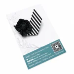 BLACK AND WHITE STRIPE BROOCH