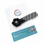 BLACK AND WHITE STRIPE HAIR CLIP