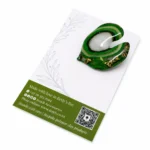 GREEN SLICED AGATE LEAF BROOCH