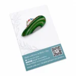 GREEN SLICED AGATE DROP BROOCH