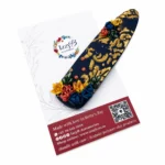LARGE NAVY AND GOLD FLORAL HAIR CLIP