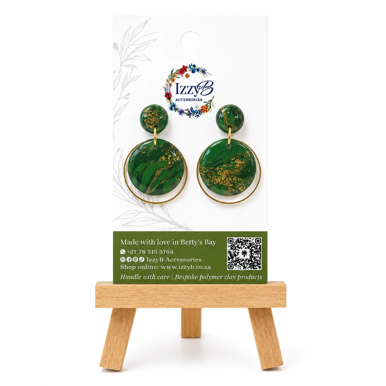 E6047A29-C530-4BDF-A021-D543ECD765F8 MARBLED GREEN WITH GOLD SHIMMER WITH GOLD RING - Image 1