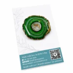 GREEN SLICED AGATE BROOCH