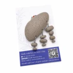 TEXTURED GREY PEBBLE BROOCH